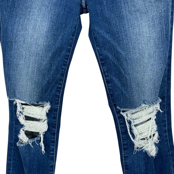 FRAME SZ 26 Le High Skinny Crop Jeans Distressed Zip-Fly Mid-Rise Fray Gaby Wash - Picture 3 of 11